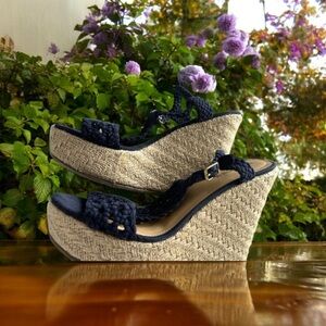 -Mossimo Blue wedge sandals EUC Size-8